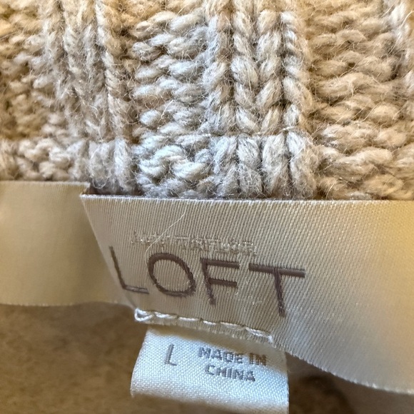 LOFT Taupe Cowl Neck Sweater - Picture 5 of 6